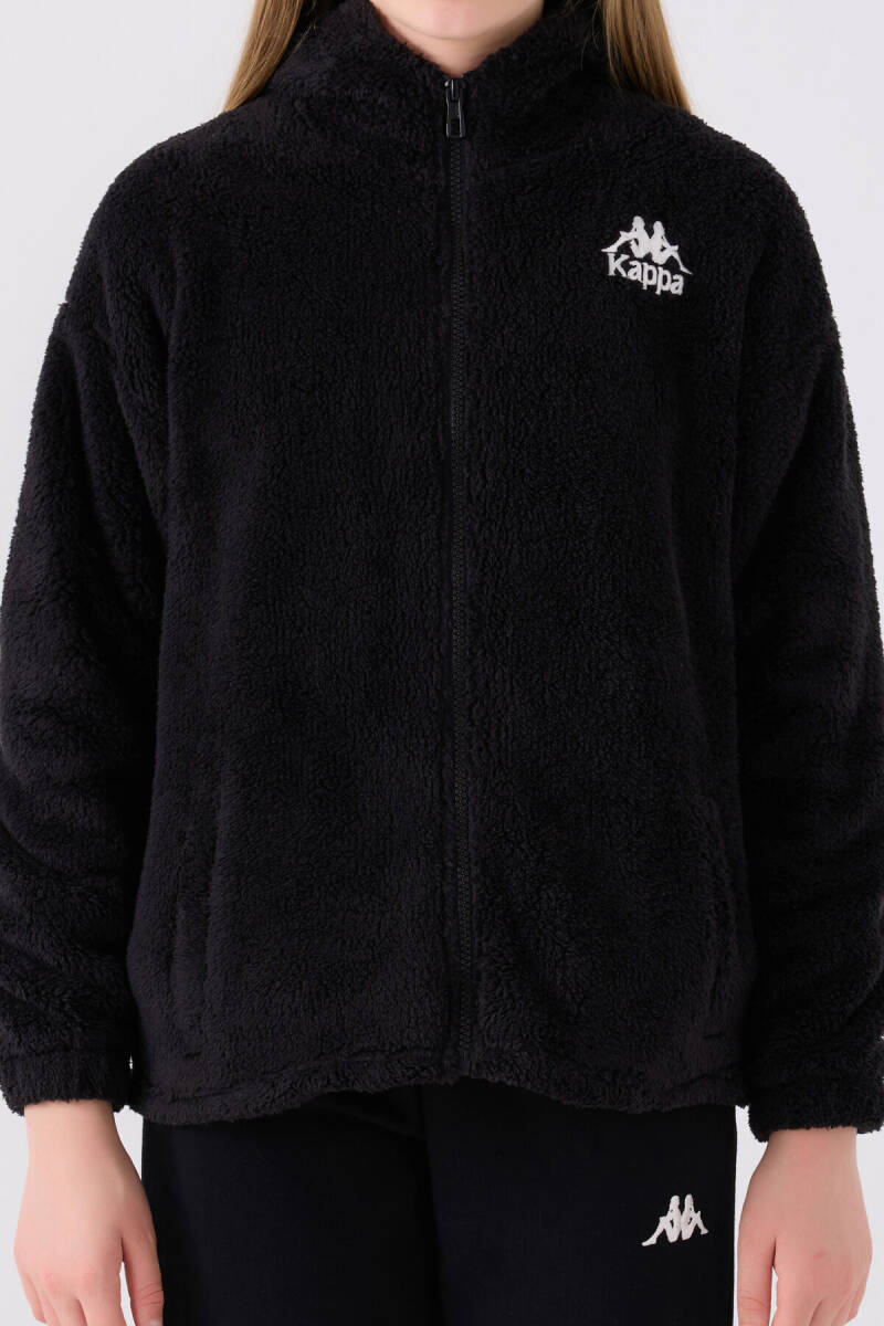 Kappa Kız Çocuk Kapüşonlu Nakışlı Kışlık Regular Fit Siyah Hırka 361X1CW-C-V1 - 4
