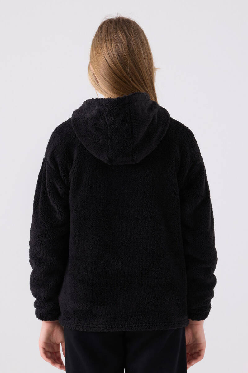 Kappa Kız Çocuk Kapüşonlu Nakışlı Kışlık Regular Fit Siyah Hırka 361X1CW-C-V1 - 5