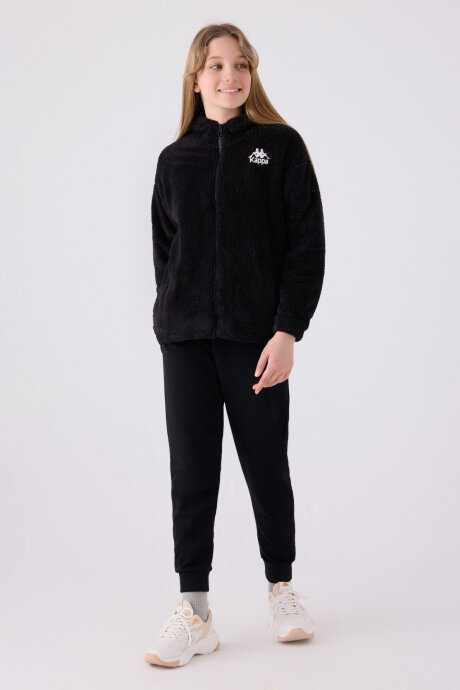 Kappa Kız Çocuk Kapüşonlu Nakışlı Kışlık Regular Fit Siyah Hırka 361X1CW-C-V1 - 6
