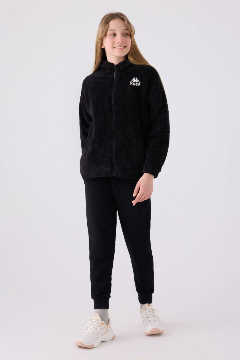 Kappa Kız Çocuk Kapüşonlu Nakışlı Kışlık Regular Fit Siyah Hırka 361X1CW-C-V1 - 6