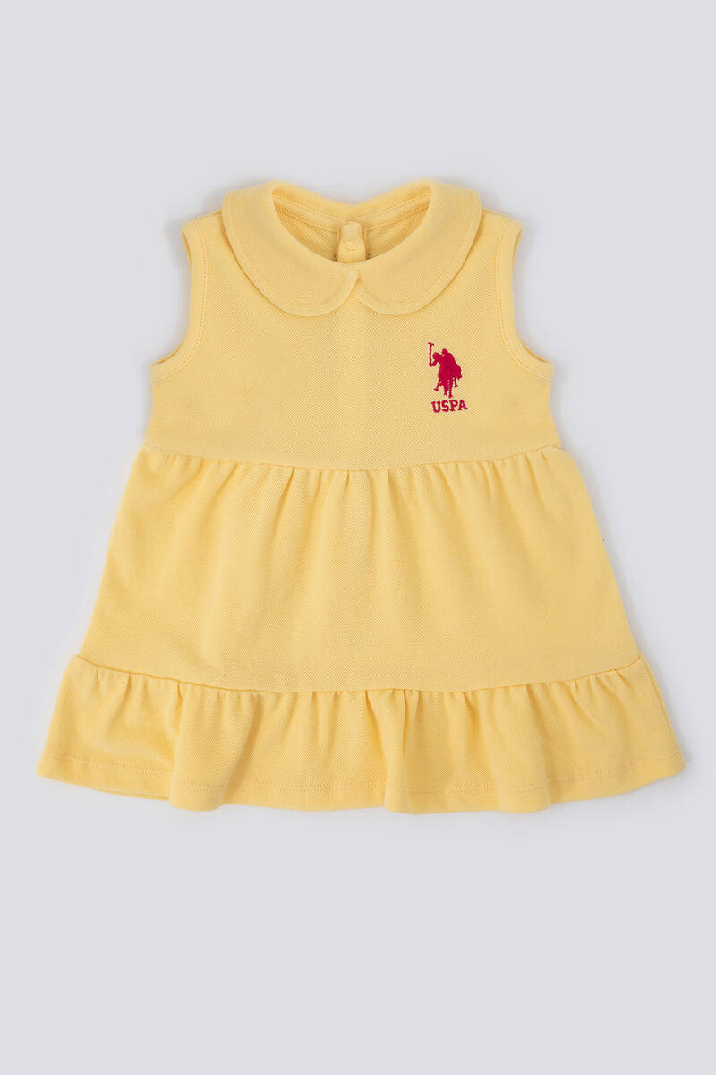 U.S. Polo Assn Weaving A Frill Skirt Açık Sarı Bebek Elbise