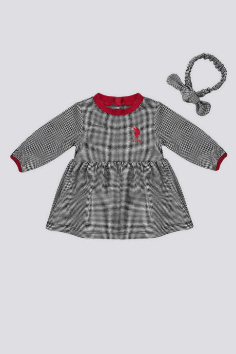 U.S. Polo Assn. Kız Bebek Pamuklu Kışlık Regular Fit Lacivert Elbise USB1731-B-V1