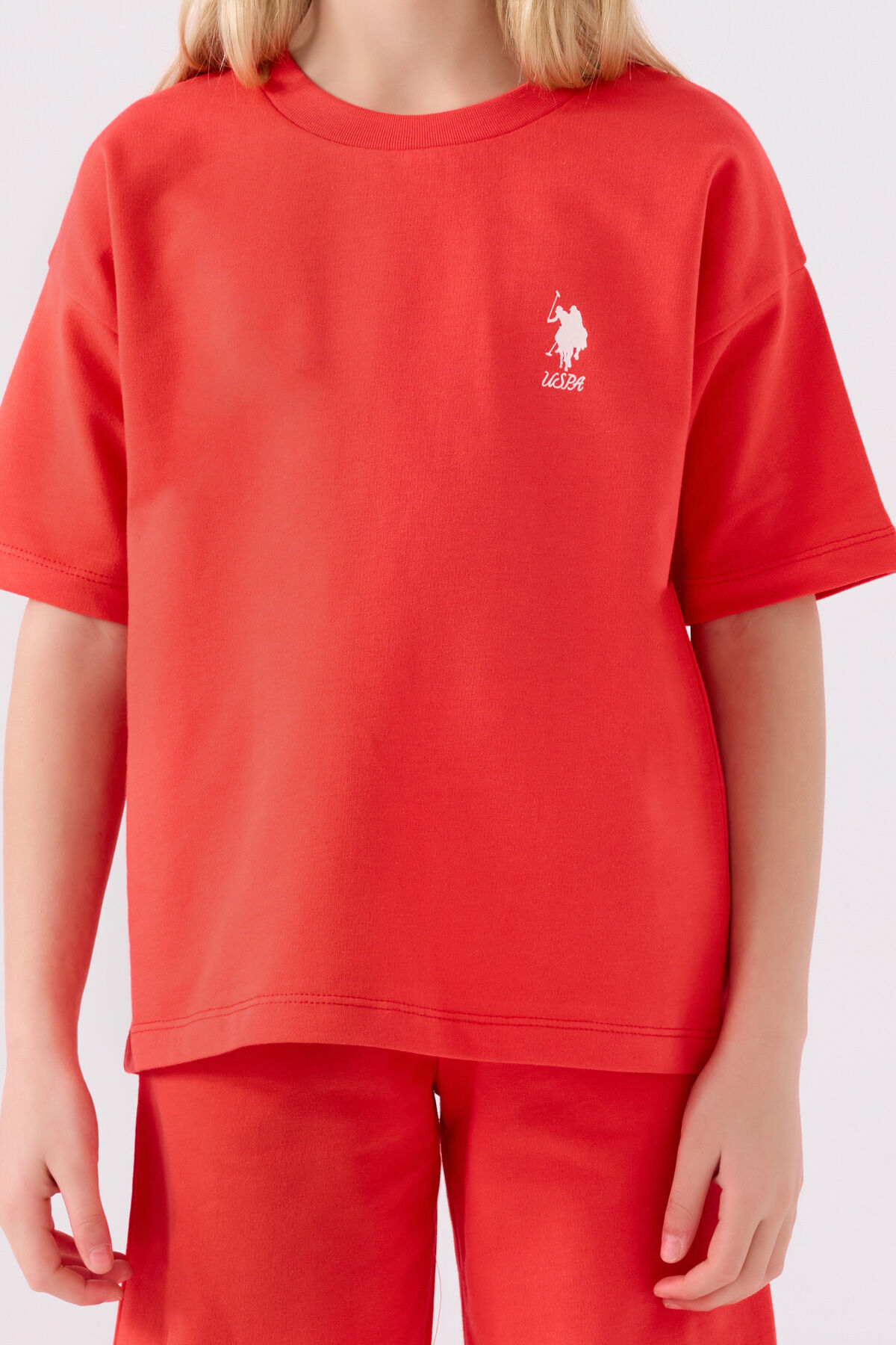 U.S. Polo Assn Kız Çocuk Turuncu Bermuda Takım