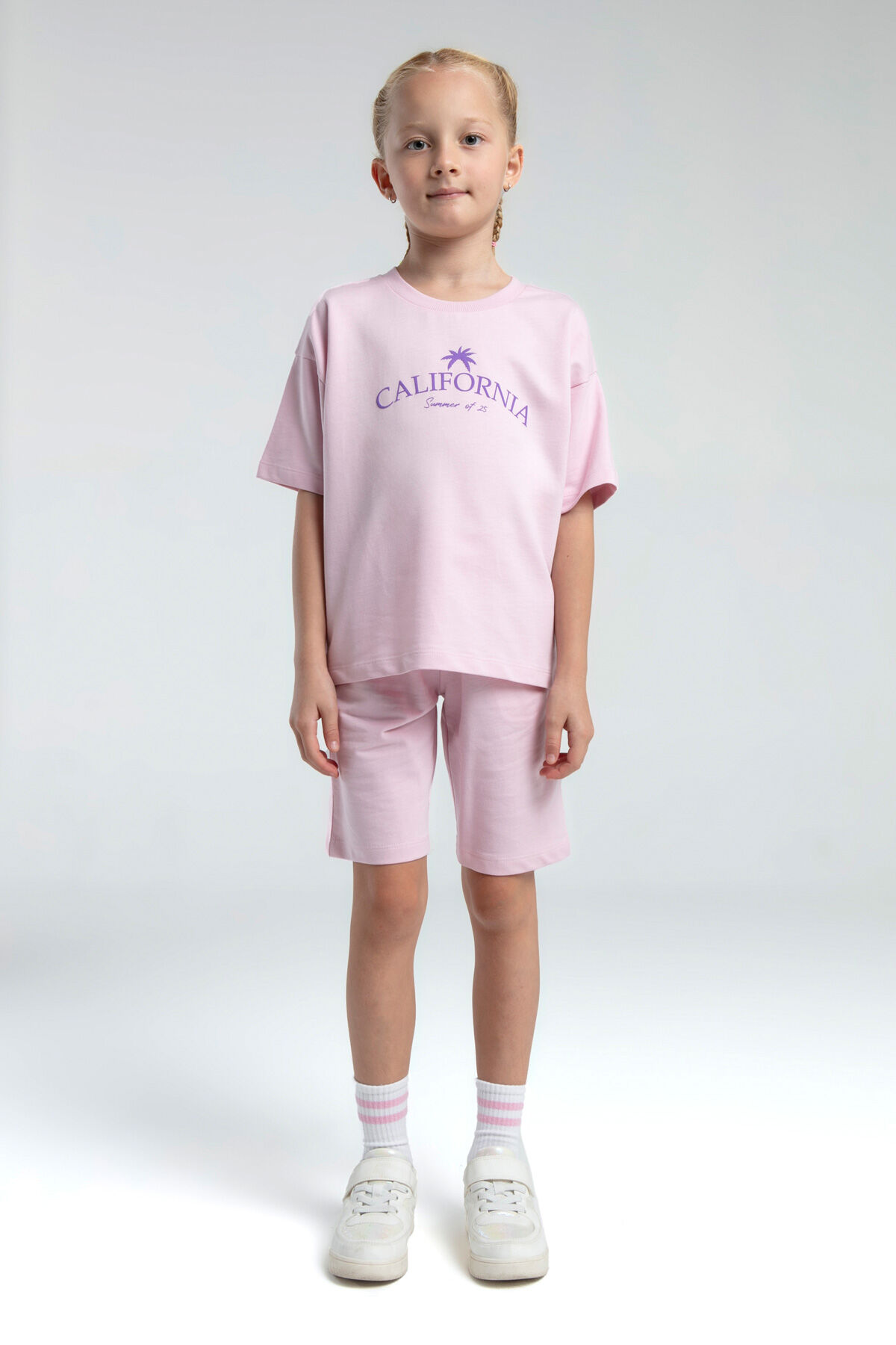 Rolypoly Kız Çocuk Pembe Bermuda Takım