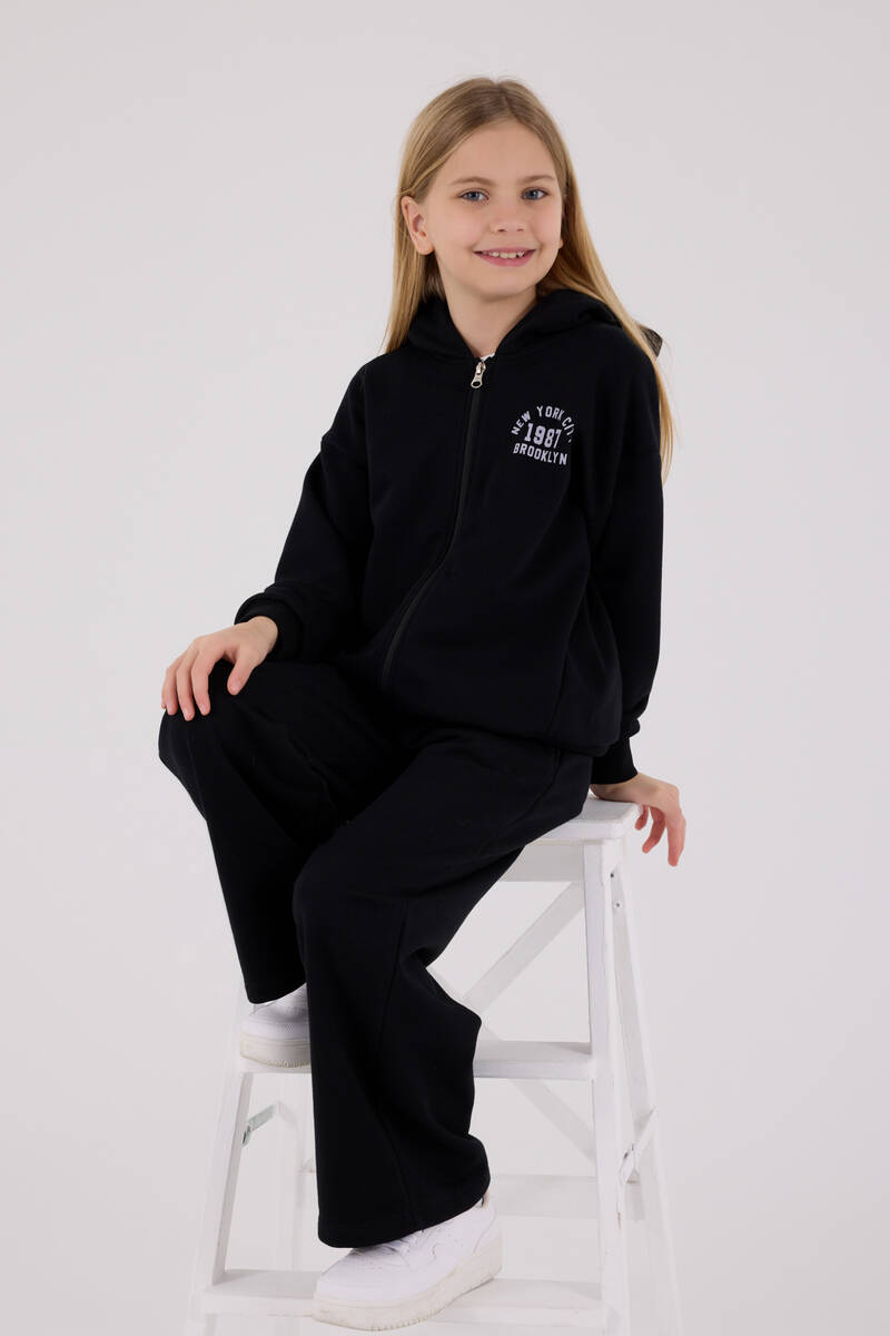 Rolypoly Kız Çocuk Siyah Eşofman Takımı