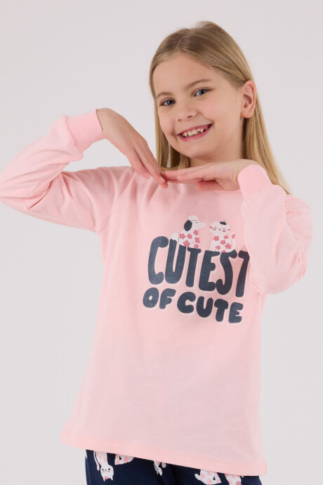 Rolypoly Kız Çocuk Pamuklu Kışlık Regular Fit Pembe Pijama Takımı RP3708-C-V1 - 4