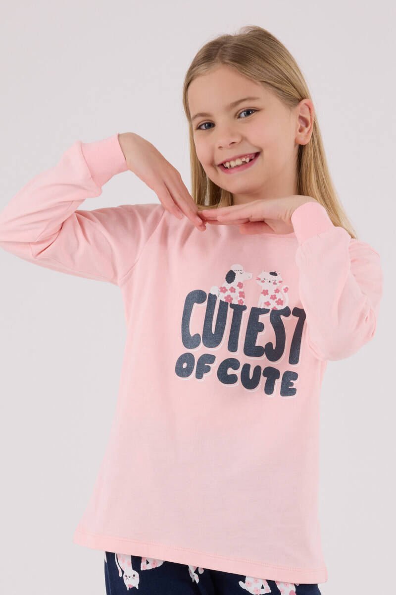 Rolypoly Kız Çocuk Pamuklu Kışlık Regular Fit Pembe Pijama Takımı RP3708-C-V1 - 4