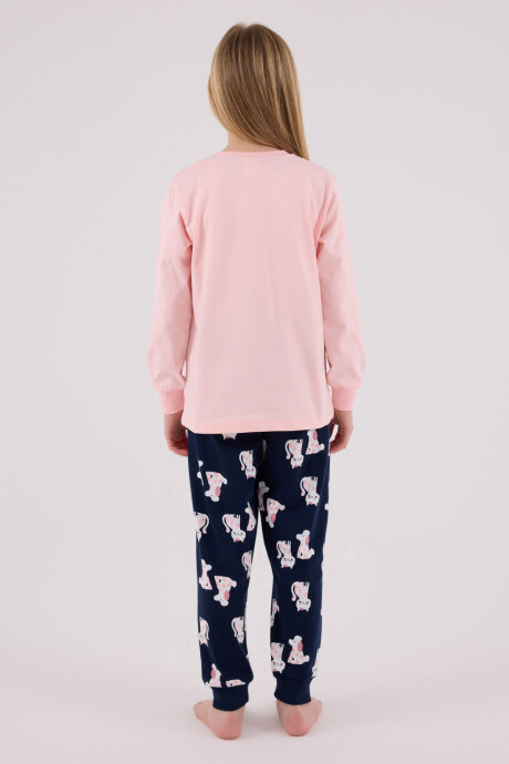 Rolypoly Kız Çocuk Pamuklu Kışlık Regular Fit Pembe Pijama Takımı RP3708-C-V1 - 5