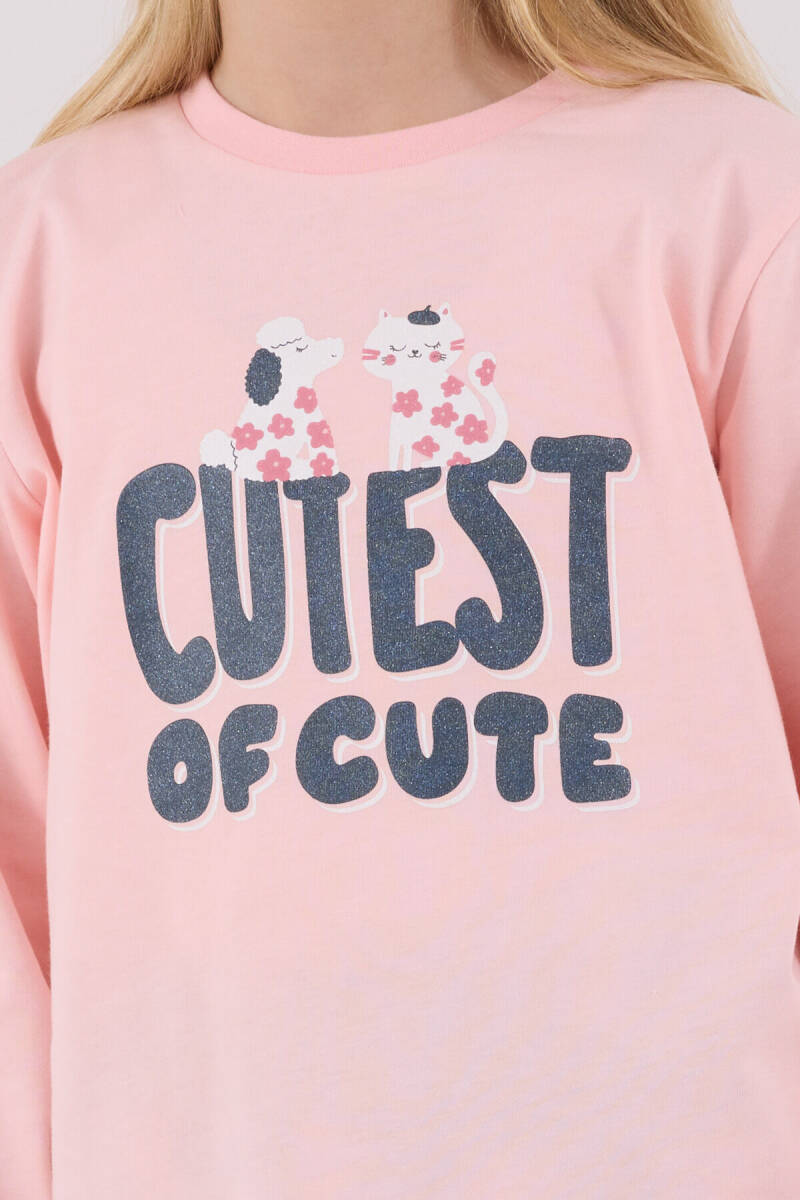 Rolypoly Kız Çocuk Pamuklu Kışlık Regular Fit Pembe Pijama Takımı RP3708-C-V1 - 6