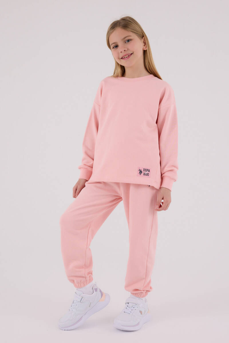 U.S. Polo Assn. Kız Çocuk Pamuklu Kışlık Regular Fit Pembe Eşofman Takımı US2300-C-V3 - 3