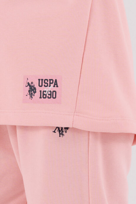 U.S. Polo Assn. Kız Çocuk Pamuklu Kışlık Regular Fit Pembe Eşofman Takımı US2300-C-V3 - 6
