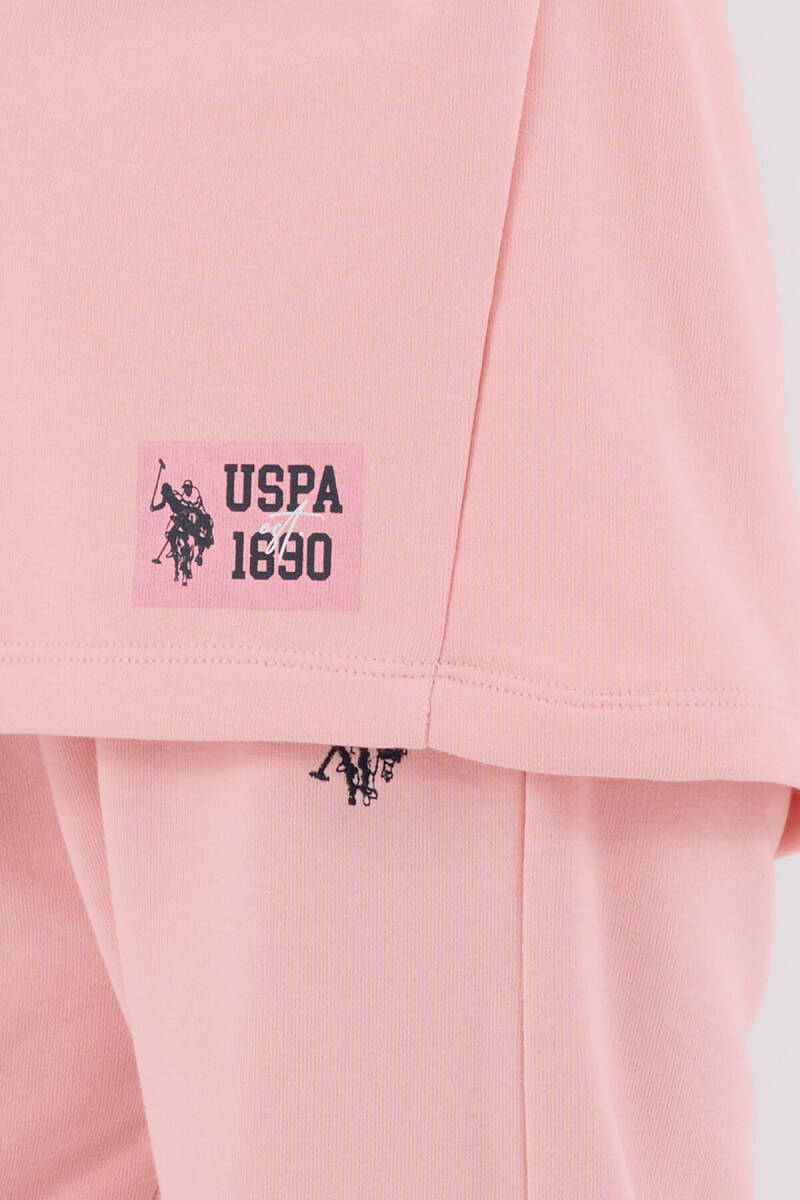 U.S. Polo Assn. Kız Çocuk Pamuklu Kışlık Regular Fit Pembe Eşofman Takımı US2300-C-V3 - 6