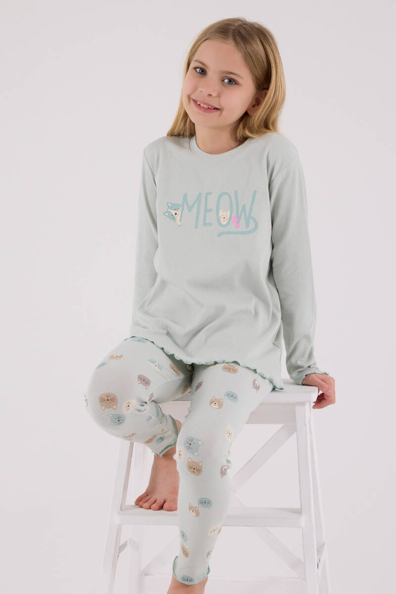 Rolypoly Kız Çocuk Yeşil Pijama Takımı