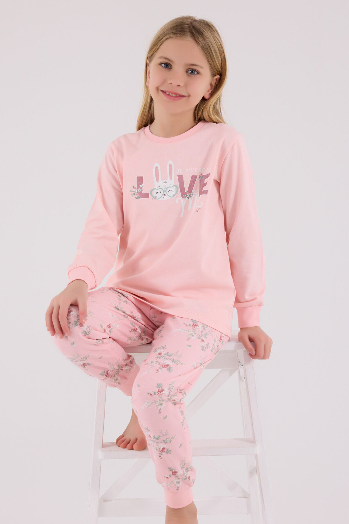 Rolypoly Kız Çocuk Pembe Pijama Takımı