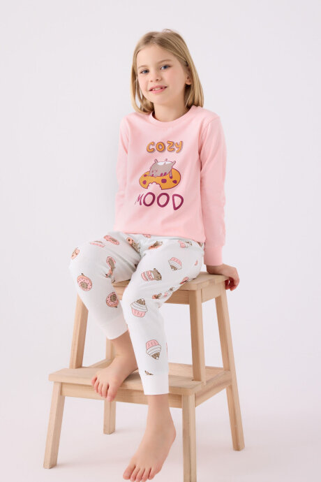 Rolypoly Kız Çocuk Pamuklu Kışlık Regular Fit Pembe Pijama Takımı RP3467-C-V1 - 3