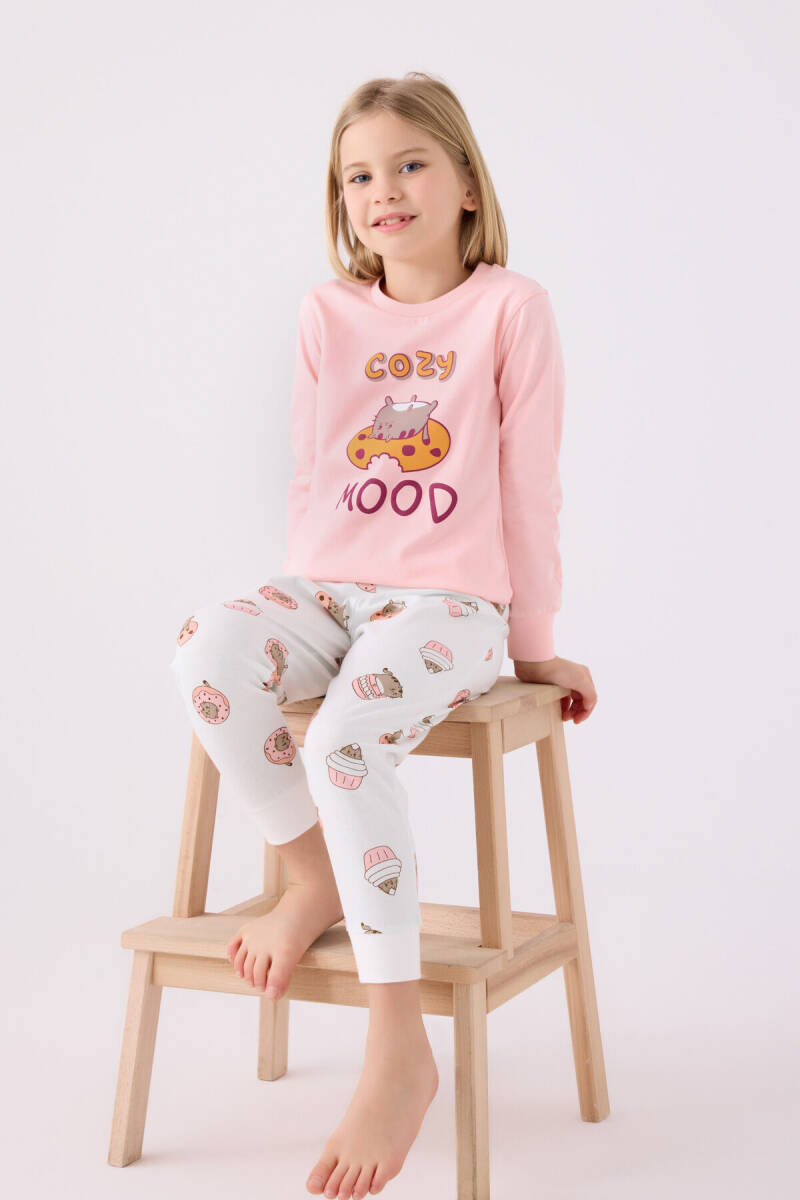Rolypoly Kız Çocuk Pamuklu Kışlık Regular Fit Pembe Pijama Takımı RP3467-C-V1 - 3