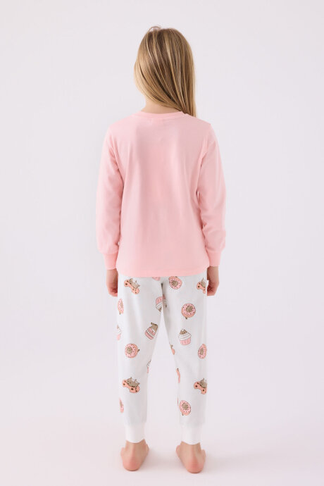 Rolypoly Kız Çocuk Pamuklu Kışlık Regular Fit Pembe Pijama Takımı RP3467-C-V1 - 5