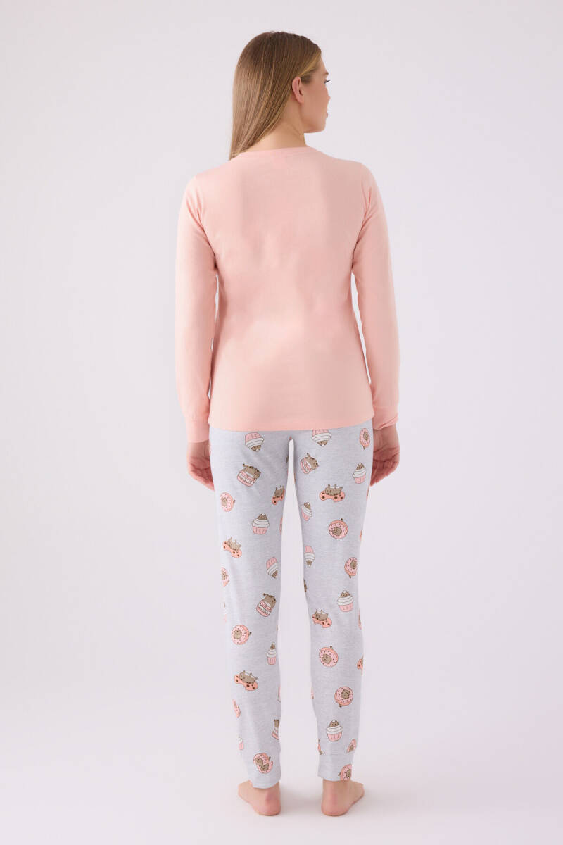 Rolypoly Kadın Pamuklu Kışlık Regular Fit Turuncu Pijama Takımı RP3467-S-V2 - 6