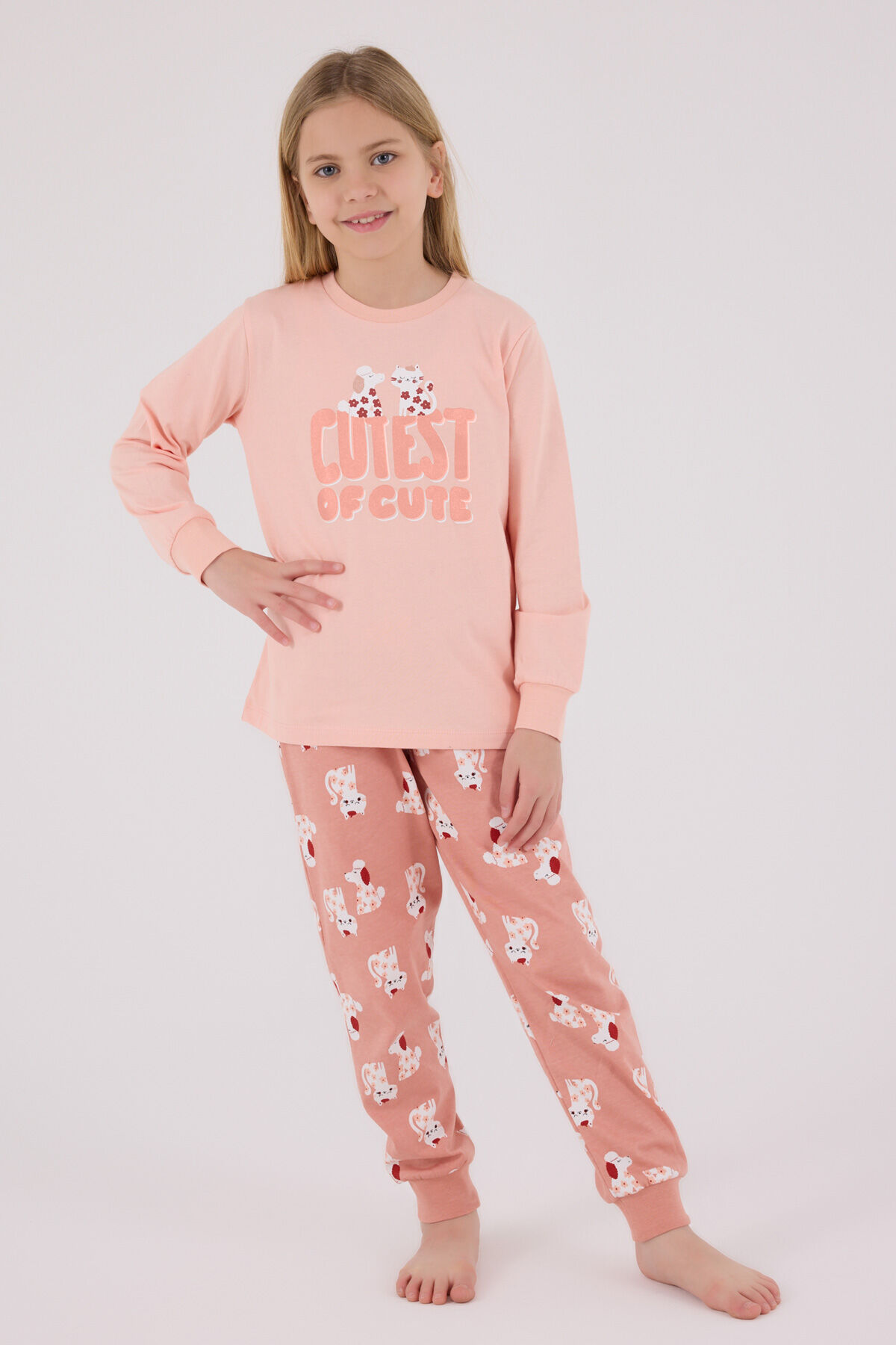 Rolypoly Kız Çocuk Turuncu Pijama Takımı