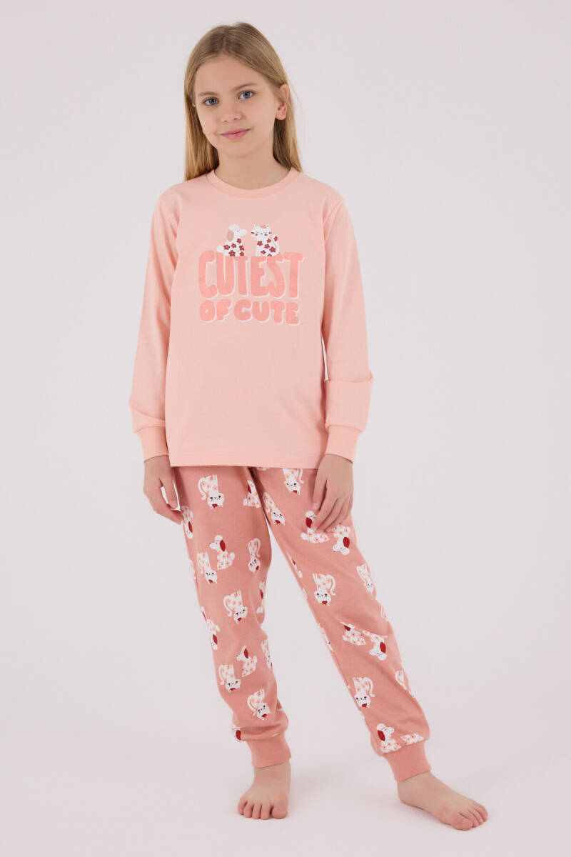 Rolypoly Kız Çocuk Pamuklu Kışlık Regular Fit Turuncu Pijama Takımı RP3708-C-V2 - 3
