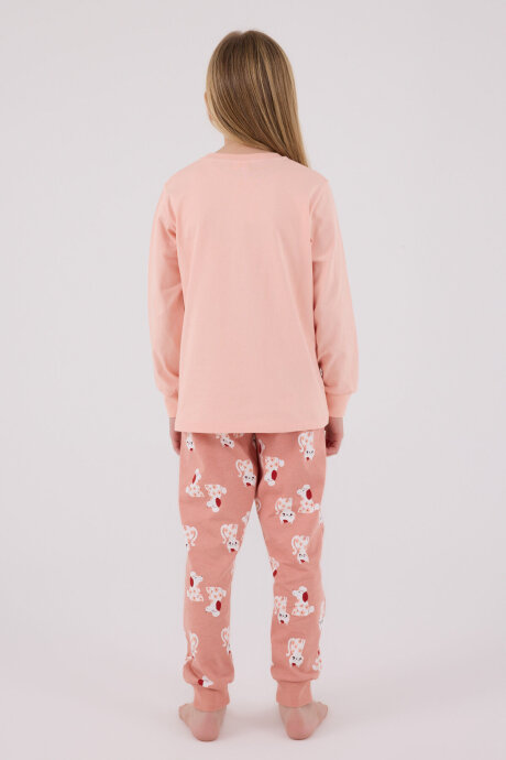Rolypoly Kız Çocuk Pamuklu Kışlık Regular Fit Turuncu Pijama Takımı RP3708-C-V2 - 5