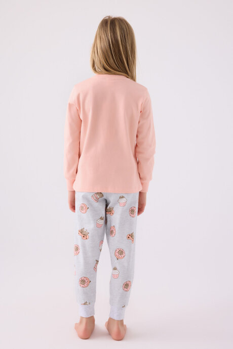 Rolypoly Kız Çocuk Pamuklu Kışlık Regular Fit Turuncu Pijama Takımı RP3467-C-V2 - 5