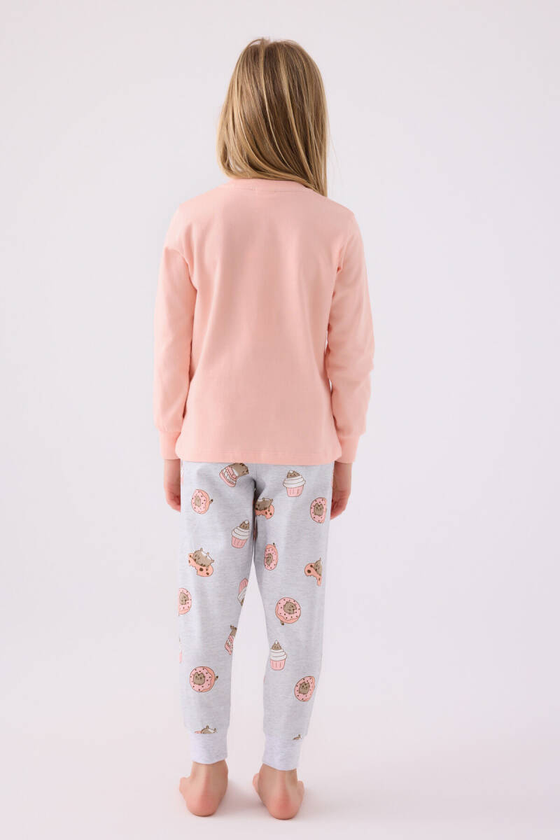 Rolypoly Kız Çocuk Pamuklu Kışlık Regular Fit Turuncu Pijama Takımı RP3467-C-V2 - 5