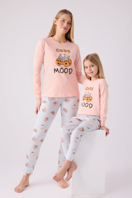 Rolypoly Kız Çocuk Pamuklu Kışlık Regular Fit Turuncu Pijama Takımı RP3467-C-V2 (1)
