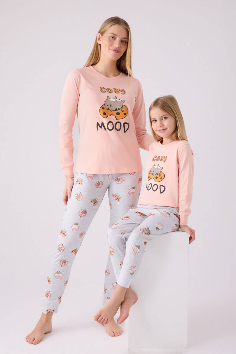 Rolypoly Kız Çocuk Pamuklu Kışlık Regular Fit Turuncu Pijama Takımı RP3467-C-V2 - 2