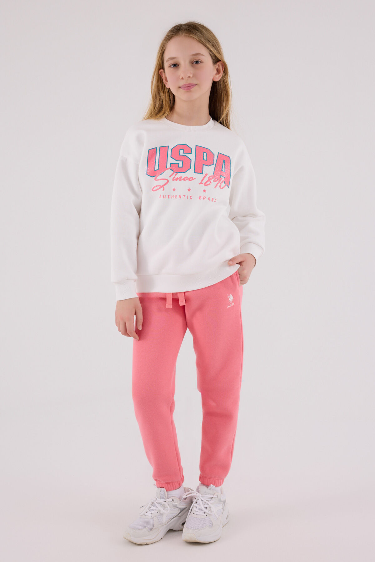 U.S. Polo Assn Kız Çocuk Beyaz Eşofman Takımı