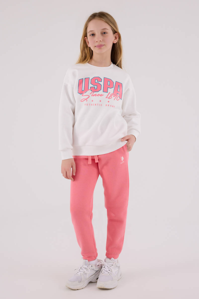 U.S. Polo Assn Kız Çocuk Beyaz Eşofman Takımı