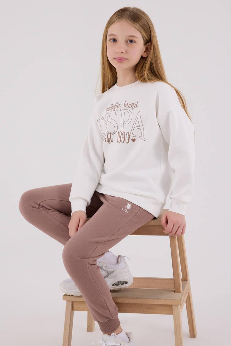 U.S. Polo Assn Kız Çocuk Beyaz Eşofman Takımı