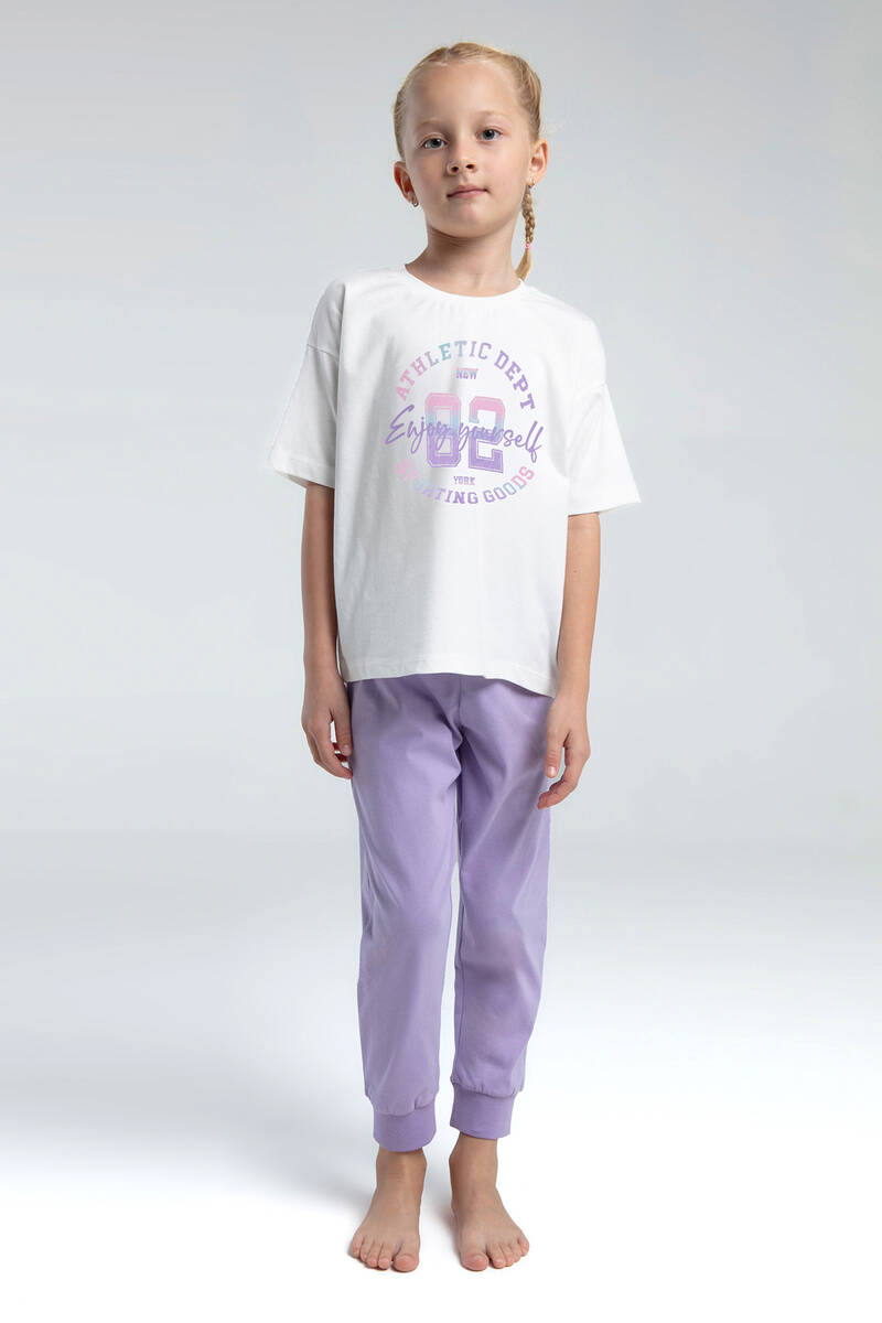RolyPoly Kız Çocuk Mor Kısa Kol Pijama Takım RolyPoly Kız Çocuk Mor Kısa Kol Pijama Takım