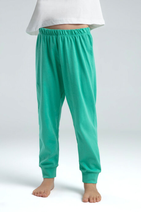 Rolypoly Kız Çocuk Pamuklu Bisiklet Yaka Pigment Baskılı Yazlık Regular Fit Yeşil Pijama Takımı RP3614-C-V2 - 4