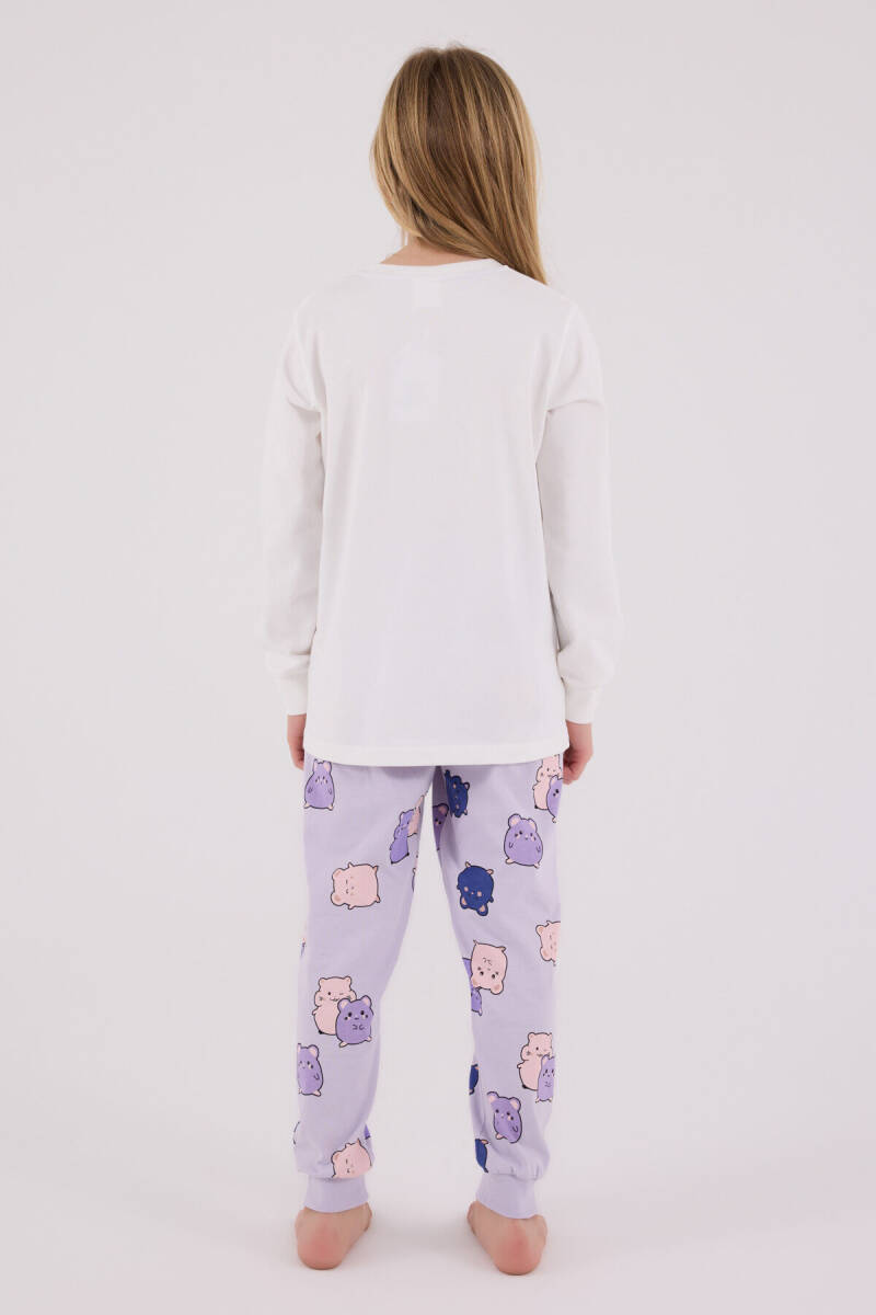 Rolypoly Kız Çocuk Kışlık Regular Fit Beyaz Pijama Takımı RP3704-C-V2 - 5