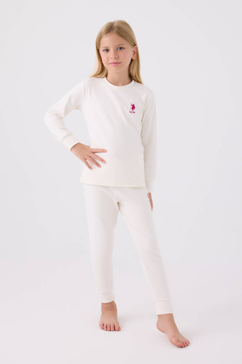 U.S. Polo Assn. Kız Çocuk Beyaz Uzun Kol Pijama Takım U.S. Polo Assn. Kız Çocuk Beyaz Uzun Kol Pijama Takım