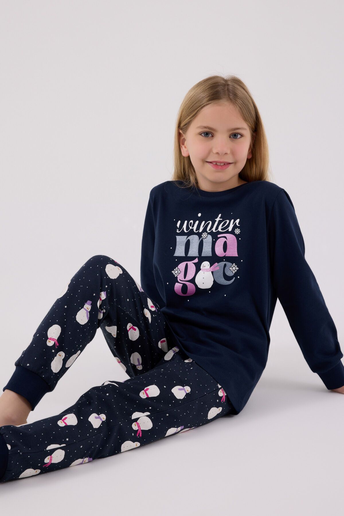 Rolypoly Kız Çocuk Lacivert Pijama Takımı