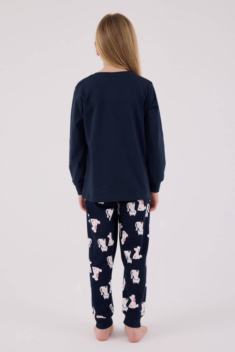 Rolypoly Kız Çocuk Pamuklu Kışlık Regular Fit Lacivert Pijama Takımı RP3707-C-V1 - 5