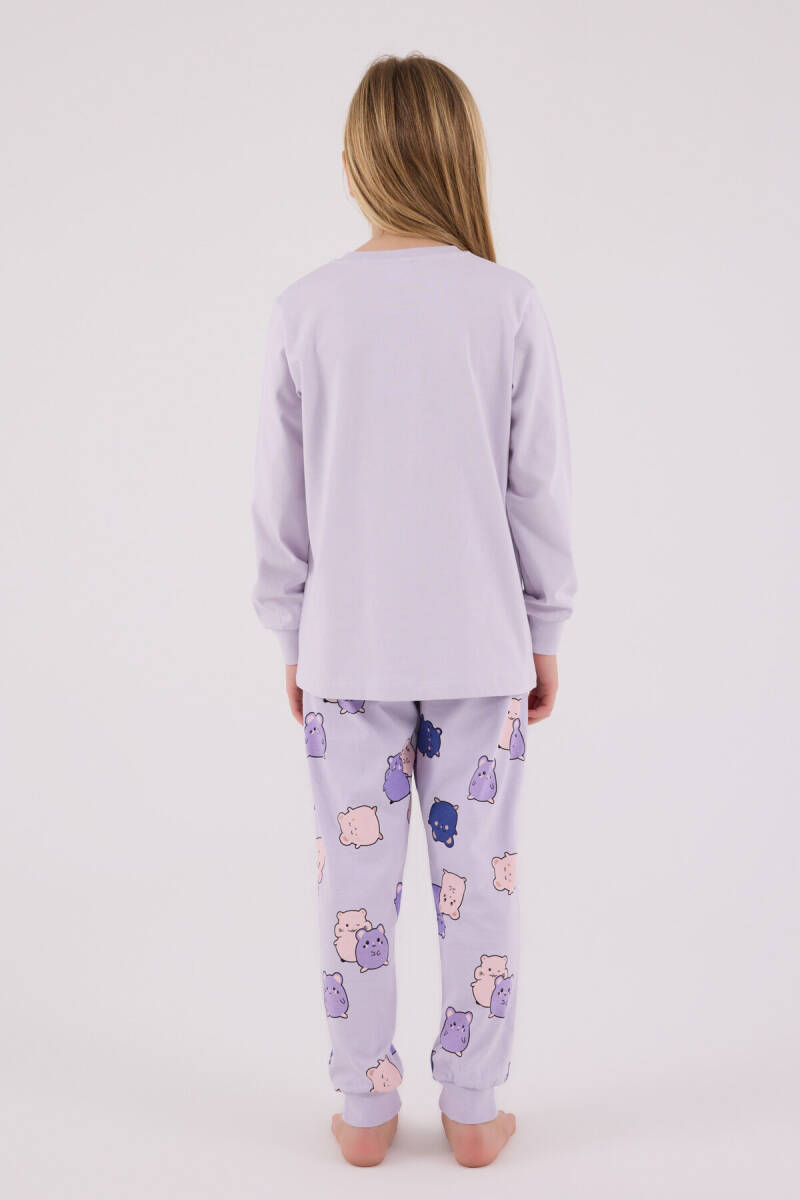 Rolypoly Kız Çocuk Pamuklu Kışlık Regular Fit Mor Pijama Takımı RP3705-C-V2 - 5