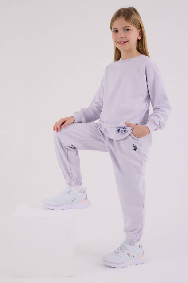 U.S. Polo Assn. Kız Çocuk Pamuklu Kışlık Regular Fit Mor Eşofman Takımı US2300-C-V2 - 2