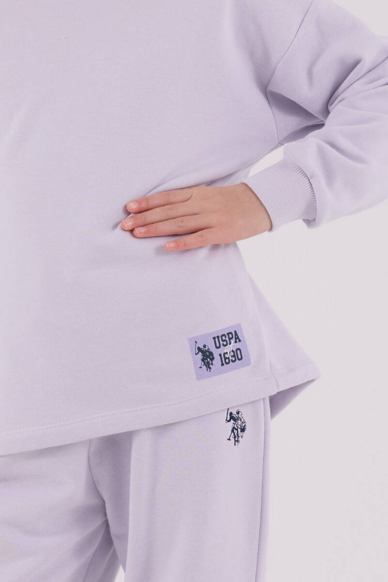 U.S. Polo Assn. Kız Çocuk Pamuklu Kışlık Regular Fit Mor Eşofman Takımı US2300-C-V2 - 4