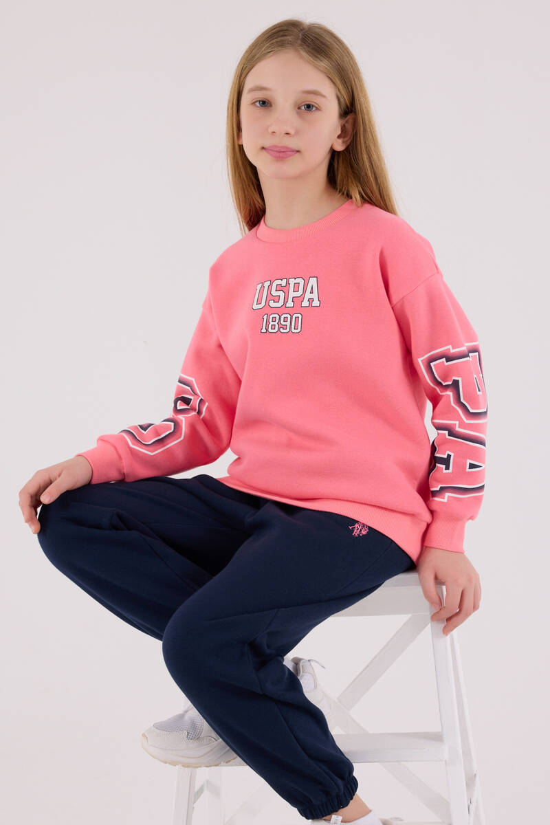 U.S. Polo Assn Kız Çocuk Pembe Eşofman Takımı