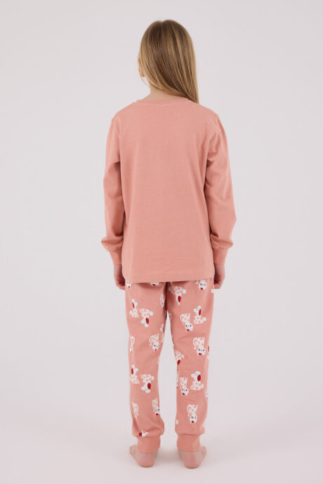 Rolypoly Kız Çocuk Pamuklu Kışlık Regular Fit Pembe Pijama Takımı RP3707-C-V2 - 5