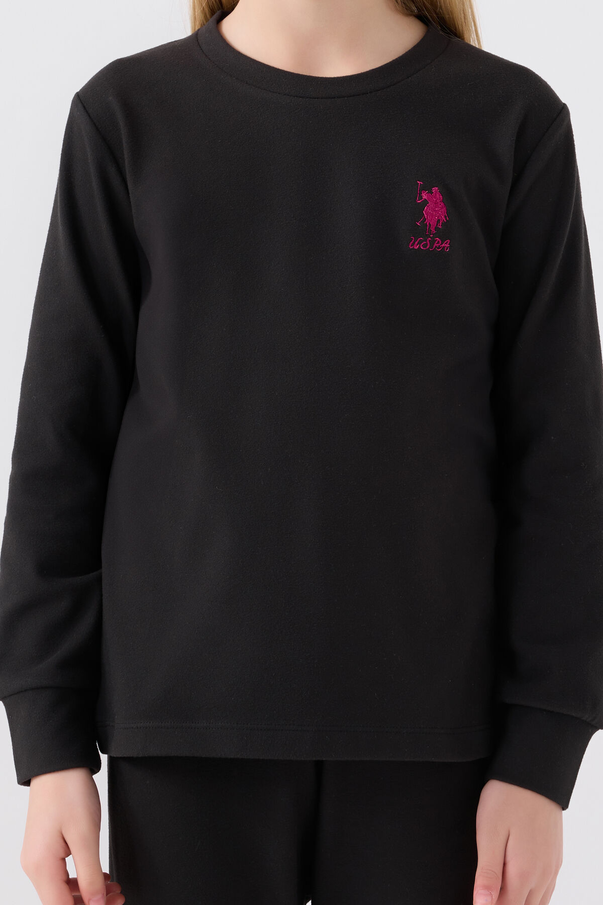 U.S. Polo Assn Kız Çocuk Siyah Pijama Takımı