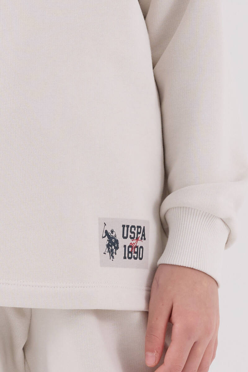 U.S. Polo Assn. Kız Çocuk Pamuklu Kışlık Regular Fit Beyaz Eşofman Takımı US2300-C-V1 - 6