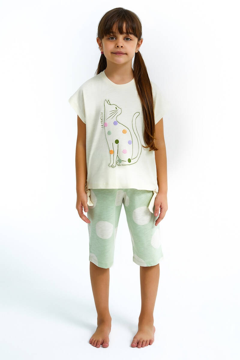 Rolypoly Kız Çocuk Beyaz Kapri Takımı