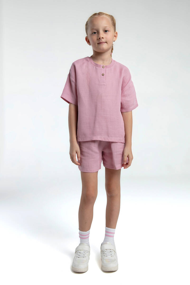 RolyPoly Kız Çocuk Pembe Şort Takım RolyPoly Kız Çocuk Pembe Şort Takım