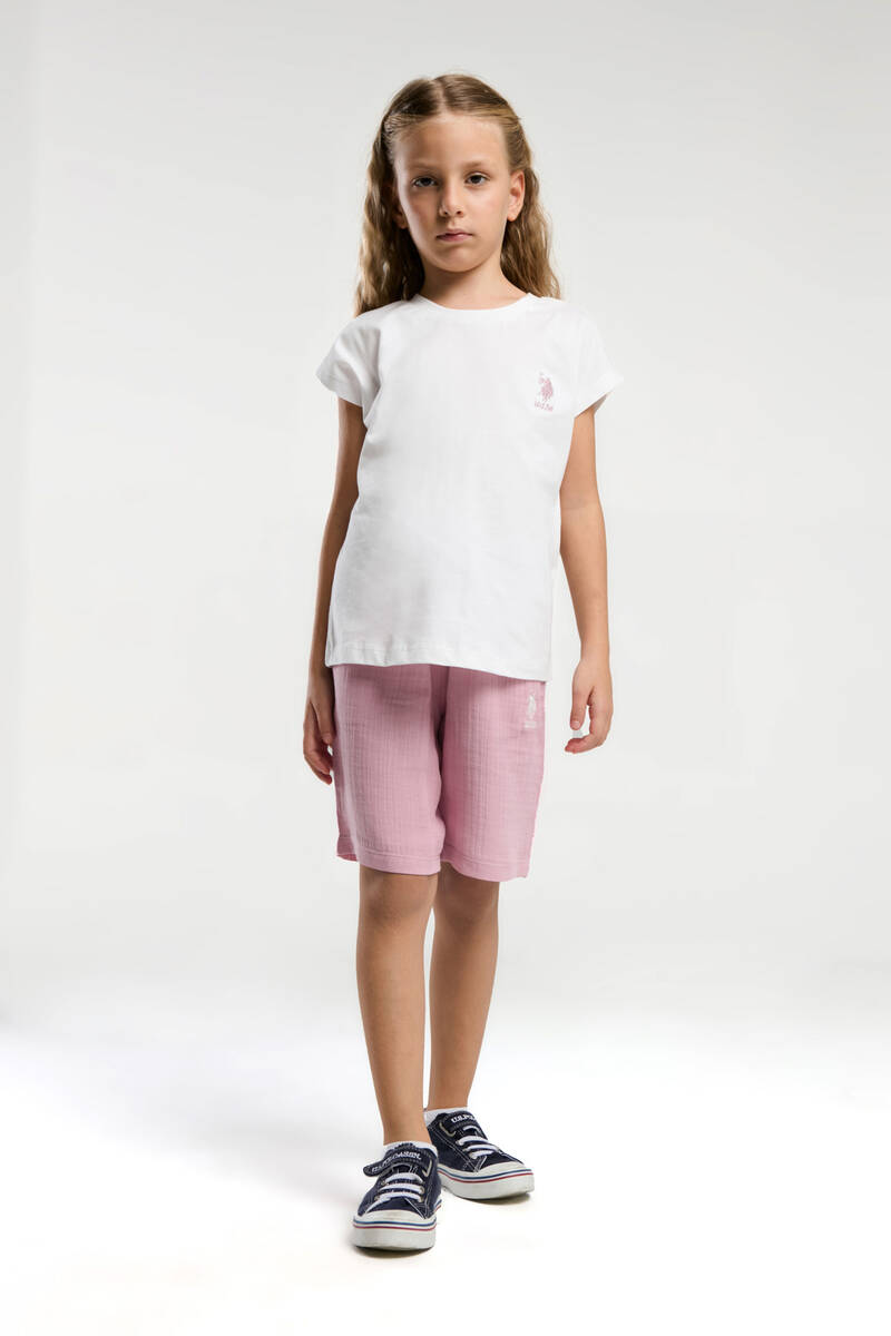U.S. Polo Assn. Kız Çocuk Krem Bermuda Takım U.S. Polo Assn. Kız Çocuk Krem Bermuda Takım