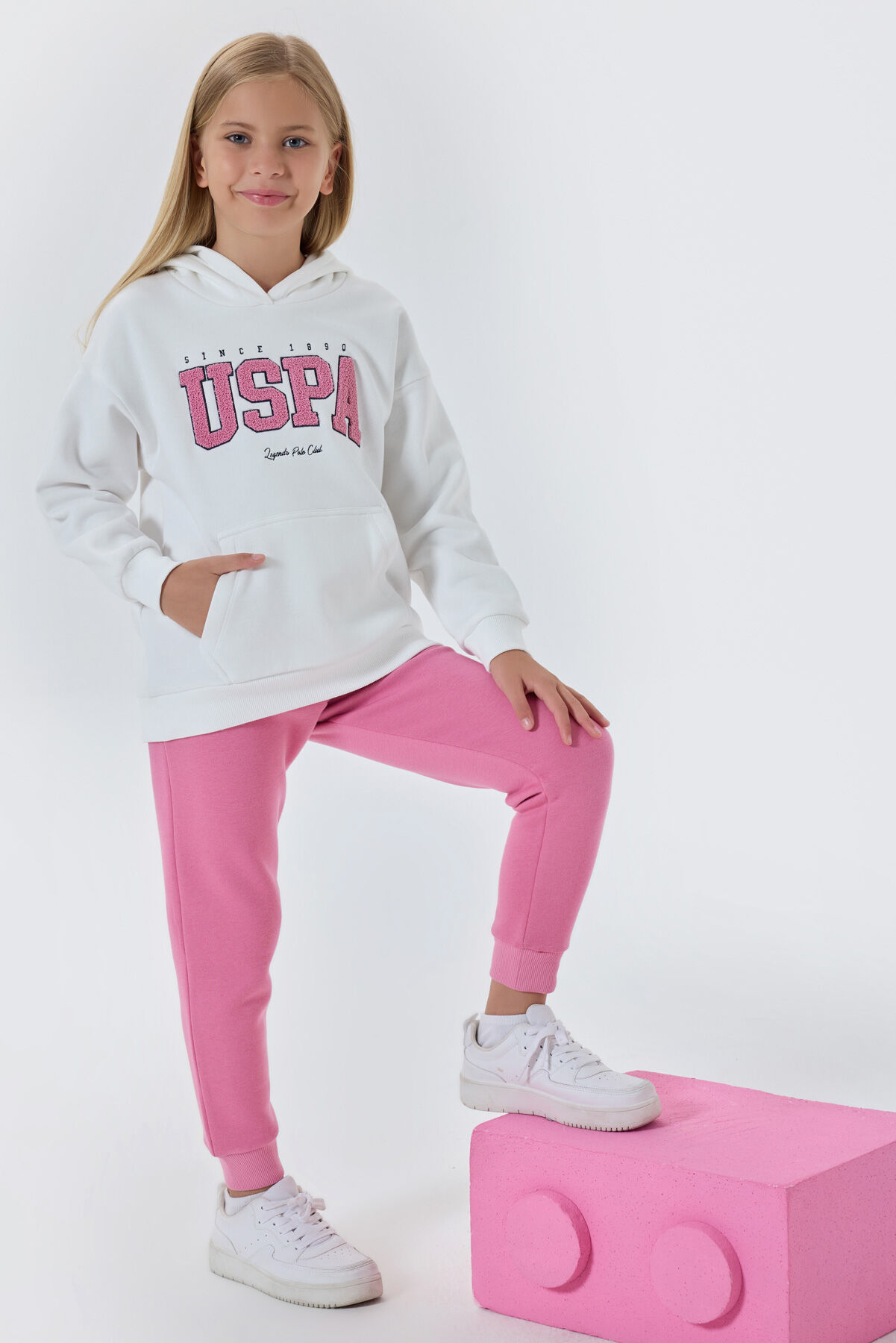 U.S. Polo Assn Kız Çocuk Beyaz Eşofman Takımı