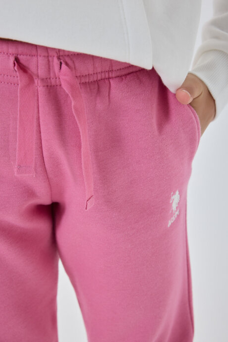 U.S. Polo Assn. Kız Çocuk Kapüşonlu Pigment Baskılı Kışlık Regular Fit Beyaz Eşofman Takımı US1601-C-V3 - 4